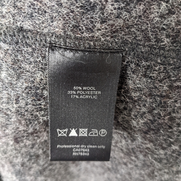 Paraphrase Grey Cardigan Waterfall Open Front Size 8 Wool Blend - Picture 5 of 7